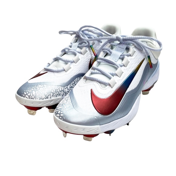 NEW Nike Alpha Huarache Elite 4 Low Metal Baseball Cleats Rainbow Men’s Size 7.5 - Picture 2 of 14